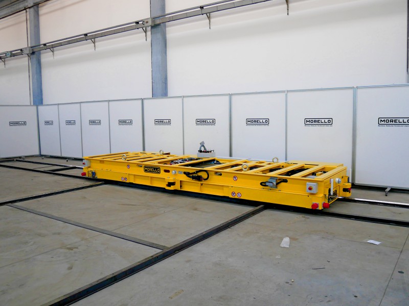 Battery transfer car movable on ortogonal track - 25 t Battery transfer car movable on ortogonal track - 25 t